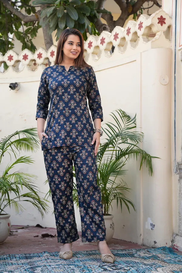 Blue_Floral_Printed_Cotton_Co_Ord_Set_For_Women