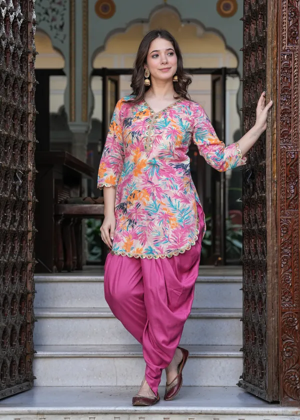Multicolour_Paradise_Dhoti_Kurta_Set_||_Co_Ord_Set_||_Unforgettable_Festive_Elegance_For_Women