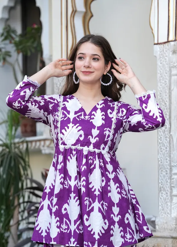 Purple_Ethnic_Ikat_Look_Print_Co_Ord_Set_For_Women