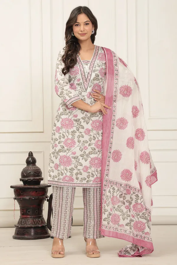 White_Aarika_Printed_Cotton_Suit_Set_For_Women