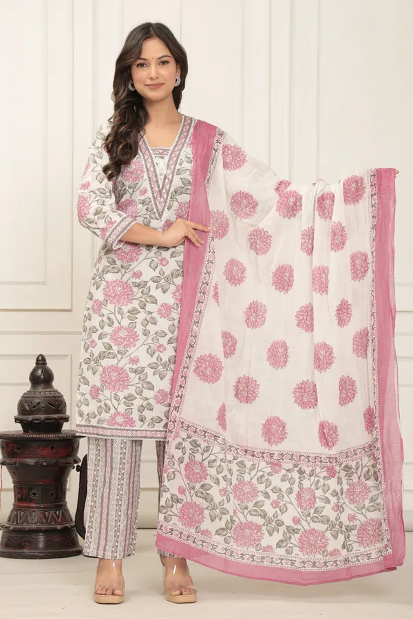 White_Aarika_Printed_Cotton_Suit_Set_For_Women