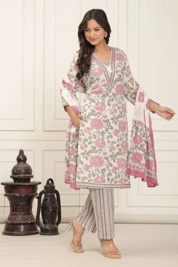 White_Aarika_Printed_Cotton_Suit_Set_For_Women