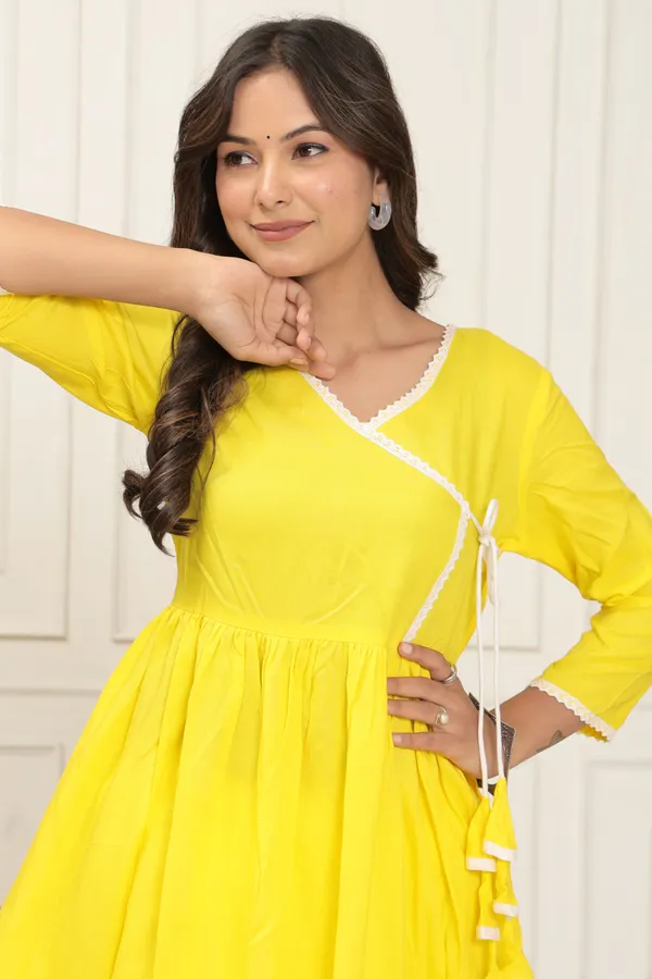 Yellow_Solid_V_Neck_Angrakha_Style_Solid_Dhoti_Kurta_Set_For_Women