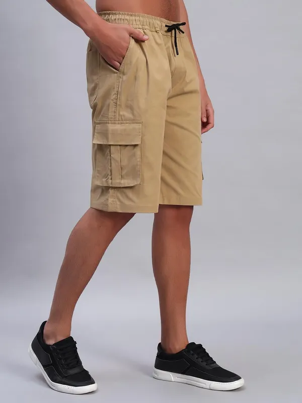 Chiku__Coton_Three_Fourth_Capri_Shorts_With_Cargo_Pockets_For_Men