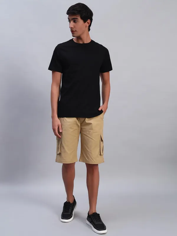 Chiku__Coton_Three_Fourth_Capri_Shorts_With_Cargo_Pockets_For_Men