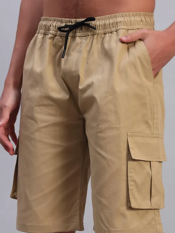 Chiku__Coton_Three_Fourth_Capri_Shorts_With_Cargo_Pockets_For_Men