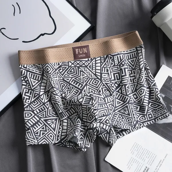 Comfortable_Men's_(PACK_OF_3)__Custom_Sublimated_Printing_Boxer_Briefs_Breathable_Knitted_Underwear_with_Pattern