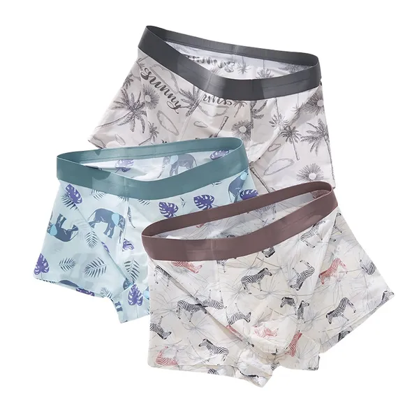Comfortable_Men's_(PACK_OF_5)_Custom_Sublimated_Printing_Boxer_Briefs_Breathable_Knitted_Underwear_with_Animal_Pattern