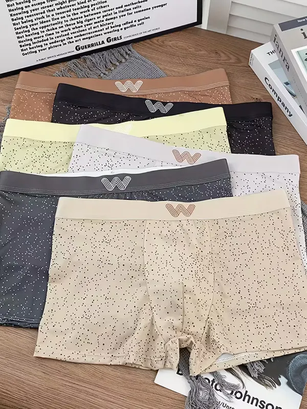 Comfortable_Men's_(PACK_OF_5)__Custom_Sublimated_Printing_Boxer_Briefs_Breathable_Knitted_Underwear_with_Pattern