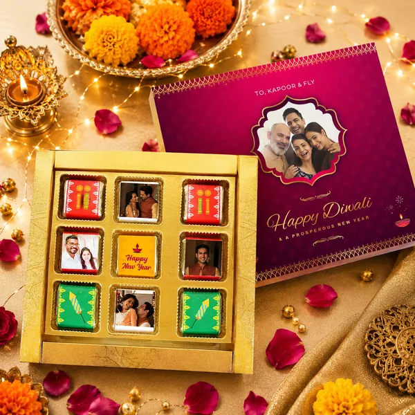 Diwali_Gift_Box,_Personalized/Customsed,_Assorted_Chocolates_(9_Cubes_/_15_Cubers)