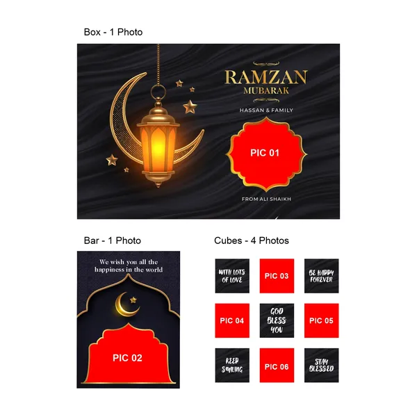 Eid_Gift_Box,_Personalised_Chocolate_Box_(1_Bar_+_9_Cubes)(Black)
