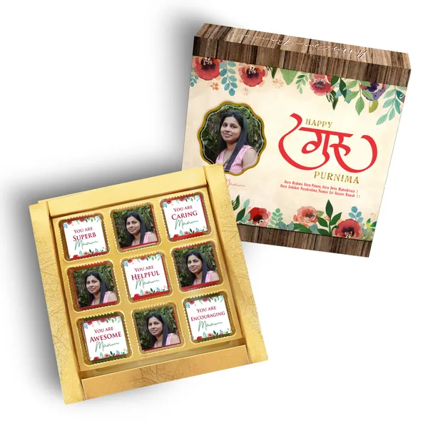 Guru_Purnima_Gift_Box_-_Personalized_Chocolate_Box_(9_Assorted_Cubes)