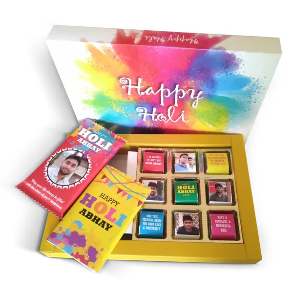 Holi_Gift_Box,_Personalised_Assorted_Chocolate_Box_(2_Bars_+_9_Cubes)