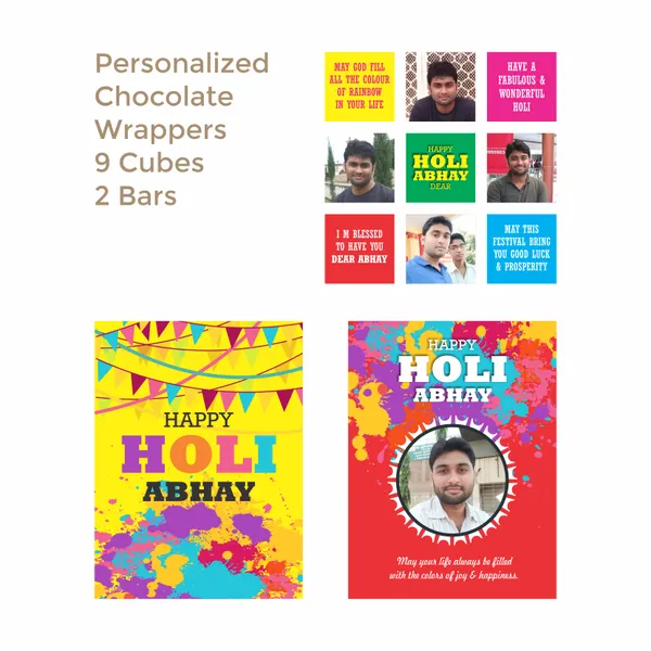 Holi_Gift_Box,_Personalised_Assorted_Chocolate_Box_(2_Bars_+_9_Cubes)
