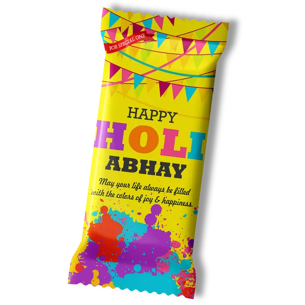 Holi_Gift,_Personalised_Chocolate_Large_Bar_(100g)_(Yellow)