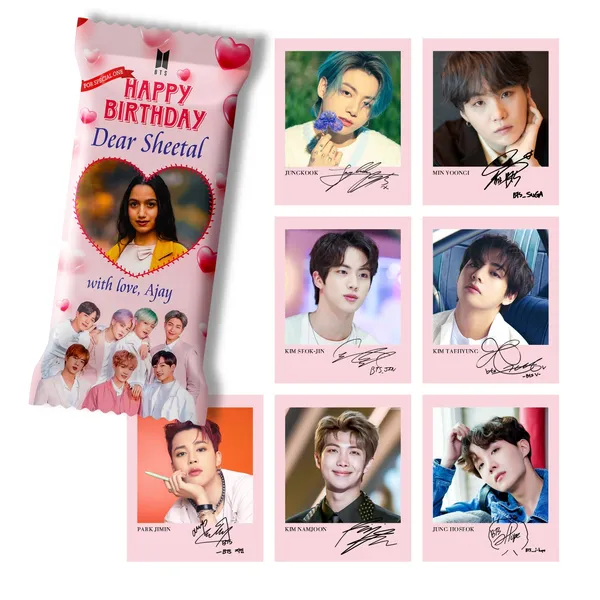 Bts_(K-Pop)_Birthday_Gift,_Personalised_Chocolate_Large_Bar_(100G)_+_7_Bts_Cards_With_Autograph