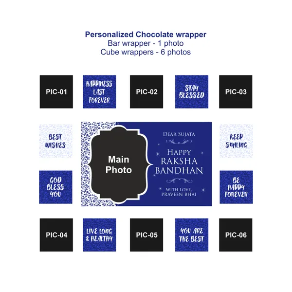 Raksha_Bandhan_Gift,_Personalized_Chocolate_Box_(1_Bar_+_14_Cubes)