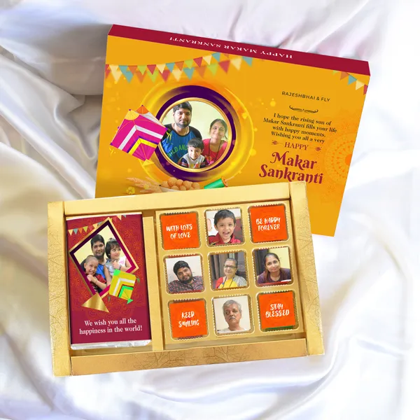 Makar_Sankranti_Gift,_Personalised_/_Customized_Chocolate_Box_(9_Cubes_+_1_Bar)