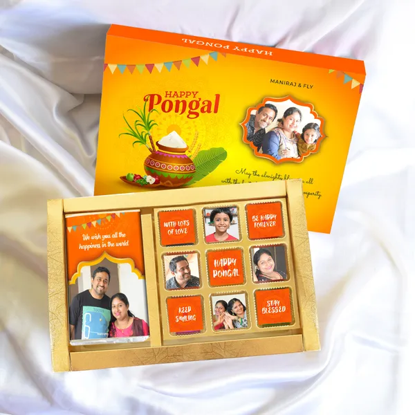Pongal_Gift,_Personalised_/_Customized_Chocolate_Box_(9_Cubes_+_1_Bar)
