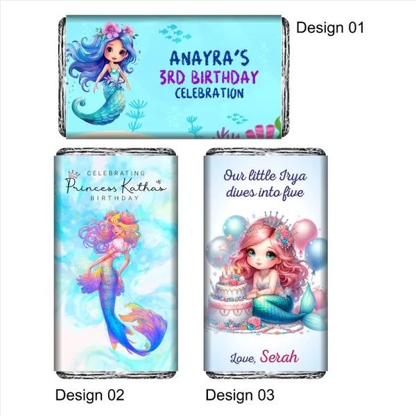 Birthday_Return_Gift_(12_Bars),_Mermaid_Theme,_Personalised_/_Customized_Chocolate_Bars