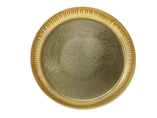 Golden_Pure_Brass_Nakshi_Flower_Design_Embossed_Aarti_Puja_Thali