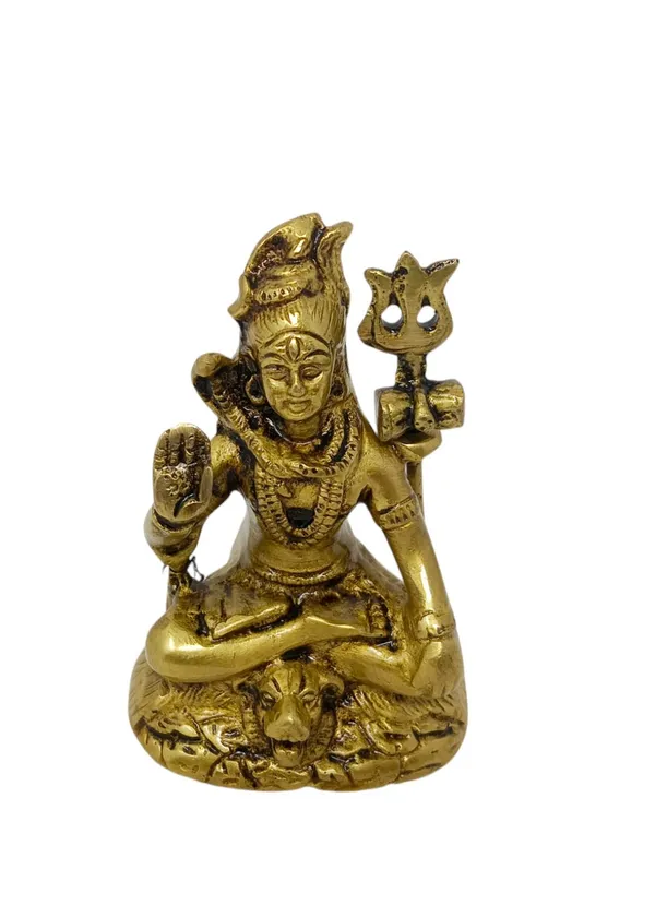 Golden_Sankar_Brass_Statue/Murti_For_Home_Decor,_Office,_Car_Dashboard,_Table_Decor,_Gifting_&_Puja_Idol_Murti_Sculpture