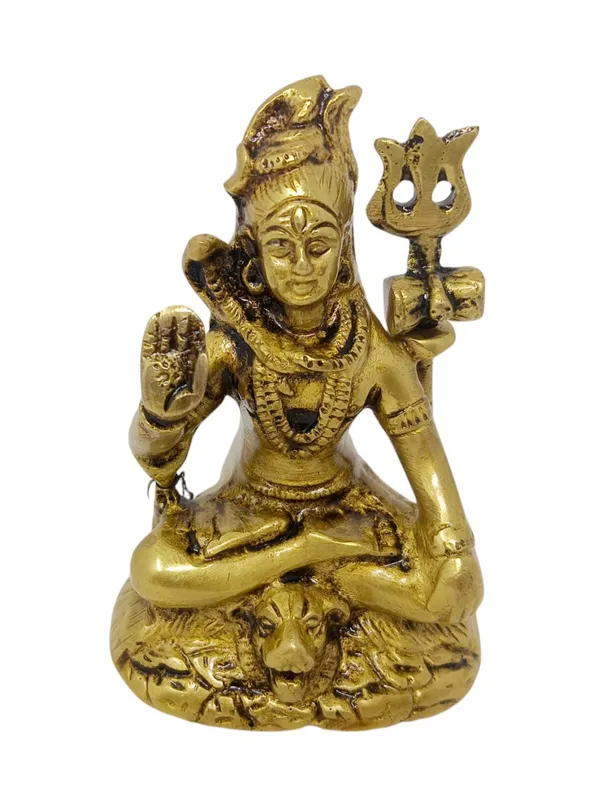 Golden_Sankar_Brass_Statue/Murti_For_Home_Decor,_Office,_Car_Dashboard,_Table_Decor,_Gifting_&_Puja_Idol_Murti_Sculpture