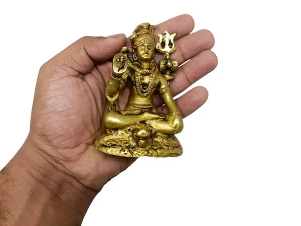 Golden_Sankar_Brass_Statue/Murti_For_Home_Decor,_Office,_Car_Dashboard,_Table_Decor,_Gifting_&_Puja_Idol_Murti_Sculpture