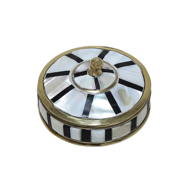 Golden_&_Pearl_Decorative_Jewelry_Trinket_Box_Unique_Gift_For_Home_Decor_Antique_Metal_Case_With_Mother_Of_Pearl_Sindoor_Box/Coin_Box