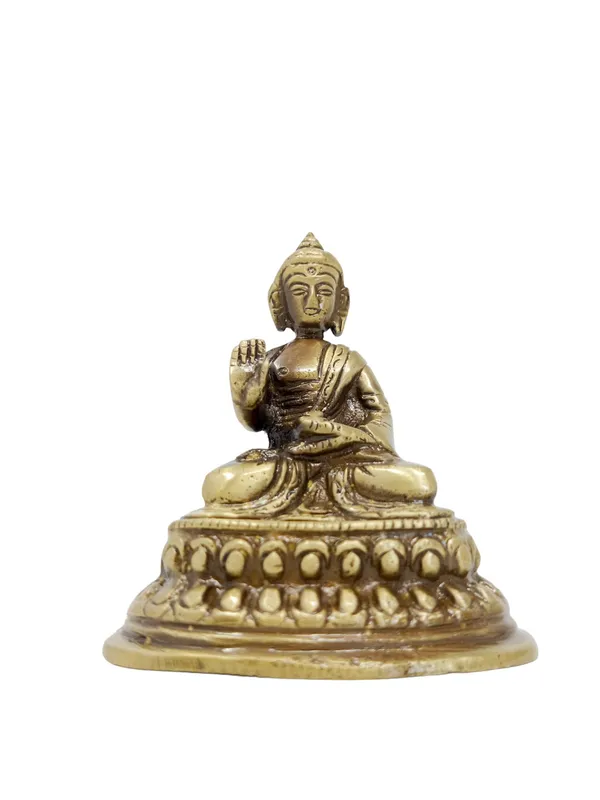 Golden_Buddha_Brass_Statue/Murti_For_Home_Decor,_Office,_Car_Dashboard,_Table_Decor,_Gifting_&_Puja_Idol_Murti_Sculpture