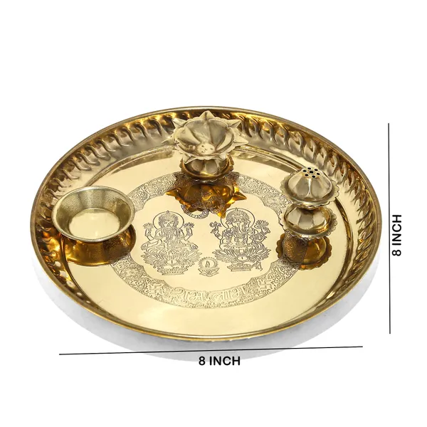 Golden_Festival_Ethnic_Puja_Thali,_Worship_Plate,_Traditional_Hindu_Temple_Decor,_Diwali_Festival_Gift