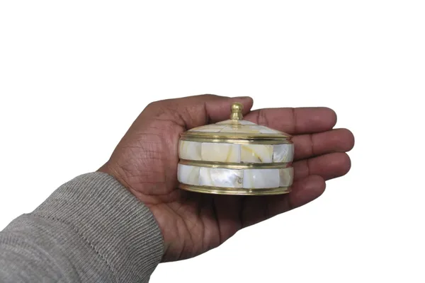 Golden_&_Pearl_Decorative_Jewelry_Trinket_Box_Unique_Gift_For_Home_Decor_Antique_Metal_Case_With_Mother_Of_Pearl_Sindoor_Box/Coin_Box