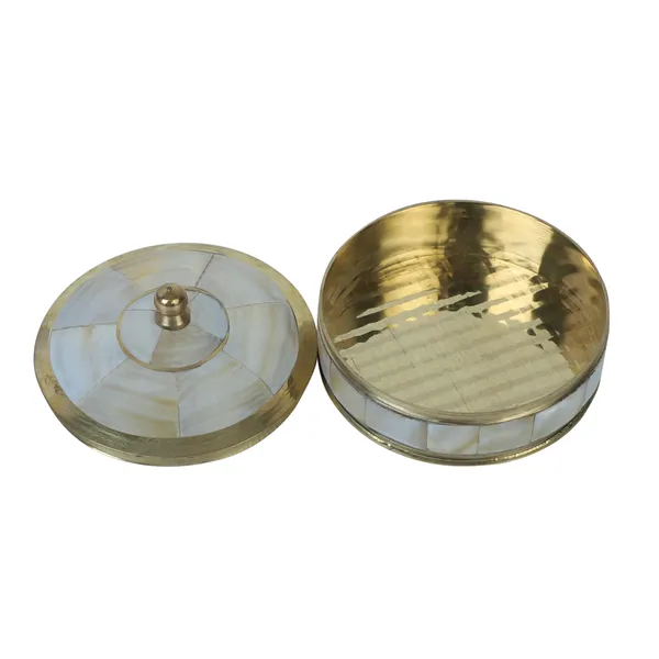 Golden_&_Pearl_Decorative_Jewelry_Trinket_Box_Unique_Gift_For_Home_Decor_Antique_Metal_Case_With_Mother_Of_Pearl_Sindoor_Box/Coin_Box