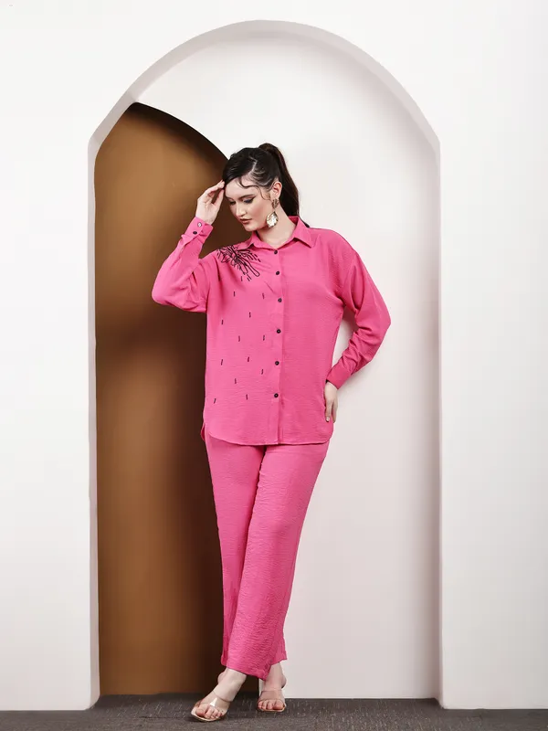 Rani_Pink_Hand-Embroidered_Cotton_Co-Ord_Set_For_Women