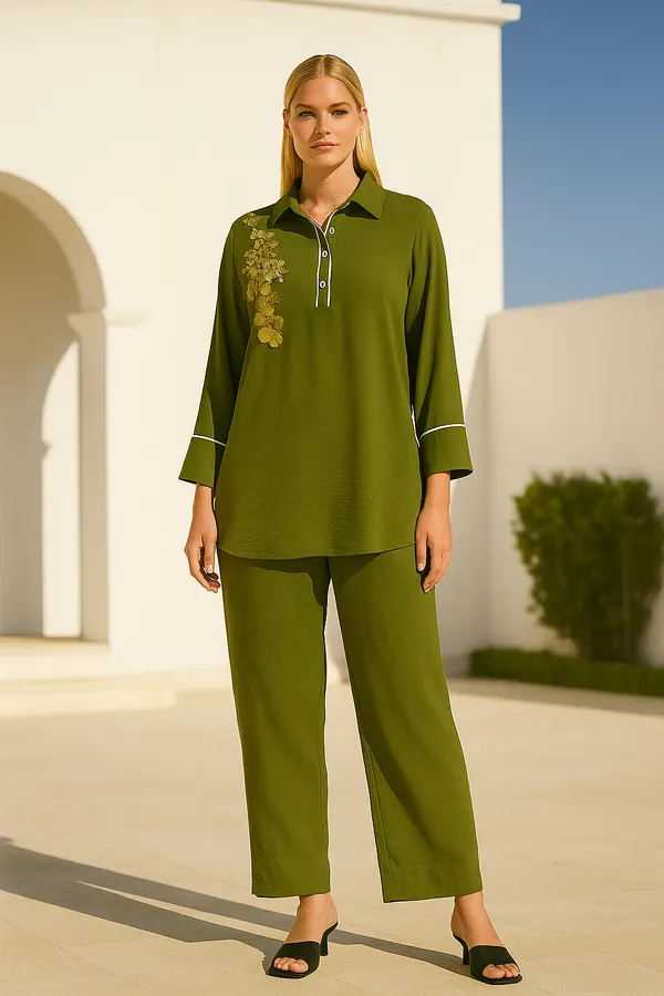 Olive_Green_Hand-Embroidered_Coord_Set_For_Women_
