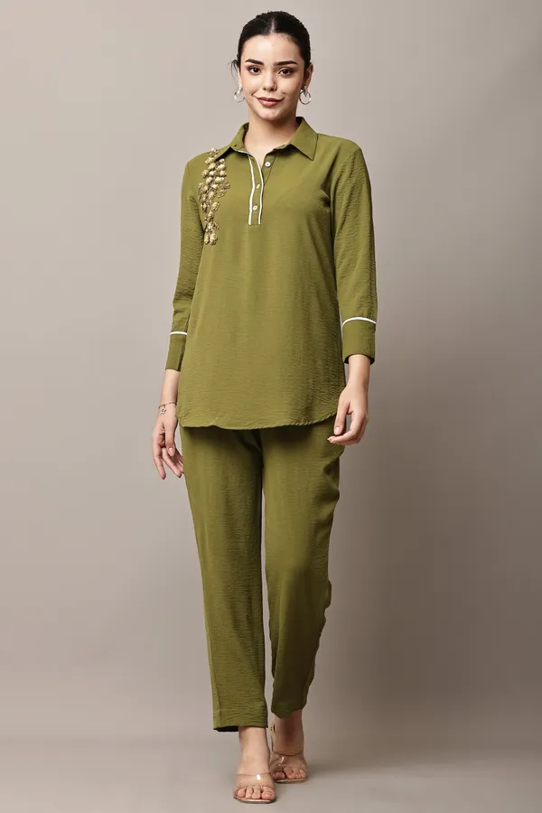 Olive_Green_Hand-Embroidered_Coord_Set_For_Women_