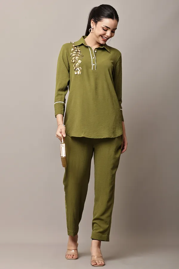 Olive_Green_Hand-Embroidered_Coord_Set_For_Women_