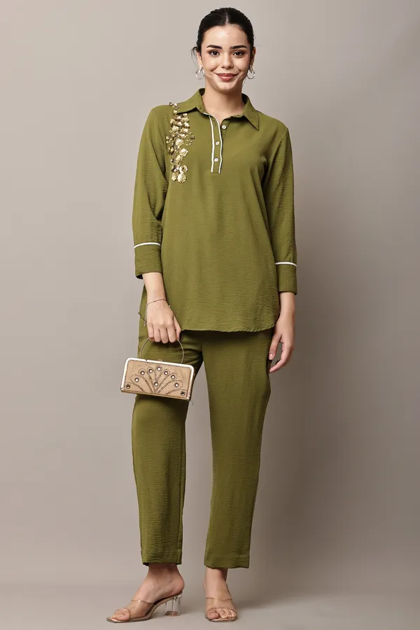 Olive_Green_Hand-Embroidered_Coord_Set_For_Women_