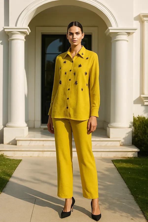 Yellow_Hand-Embroidered_Coord_Set_For_Women