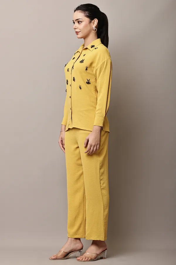 Yellow_Hand-Embroidered_Coord_Set_For_Women