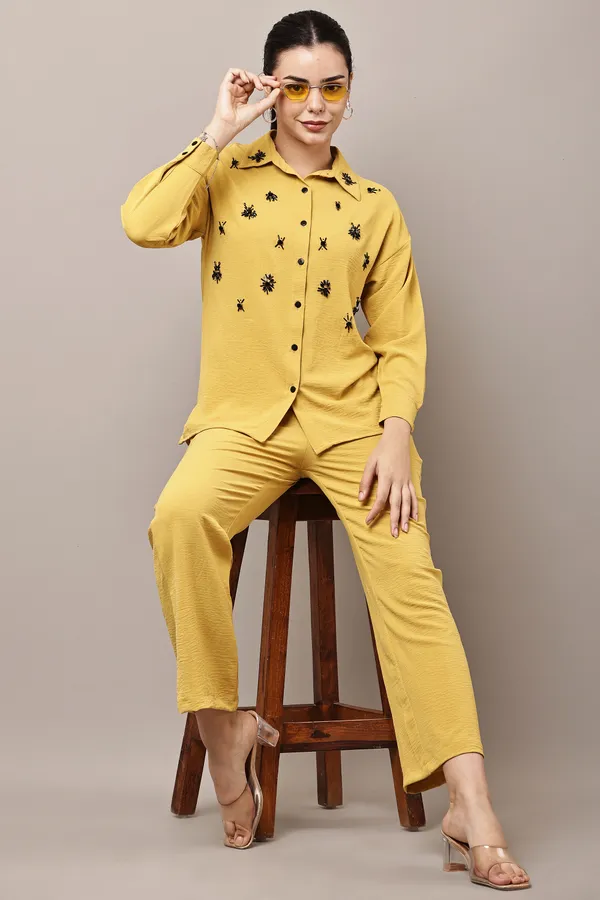 Yellow_Hand-Embroidered_Coord_Set_For_Women