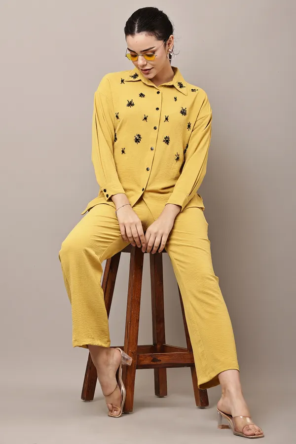 Yellow_Hand-Embroidered_Coord_Set_For_Women