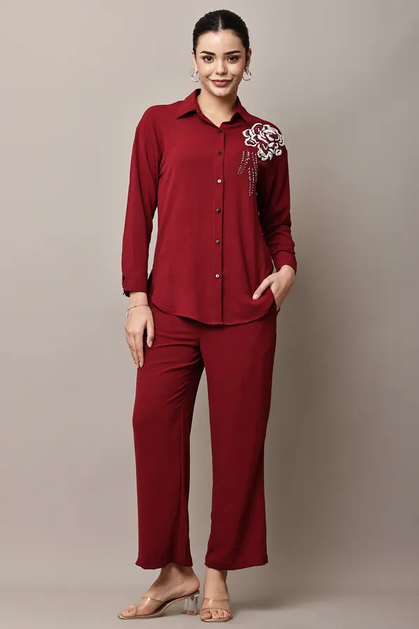 Red_Hand-Embroidered_Coord_Set_For_Women