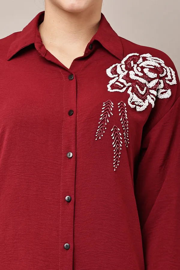 Red_Hand-Embroidered_Coord_Set_For_Women