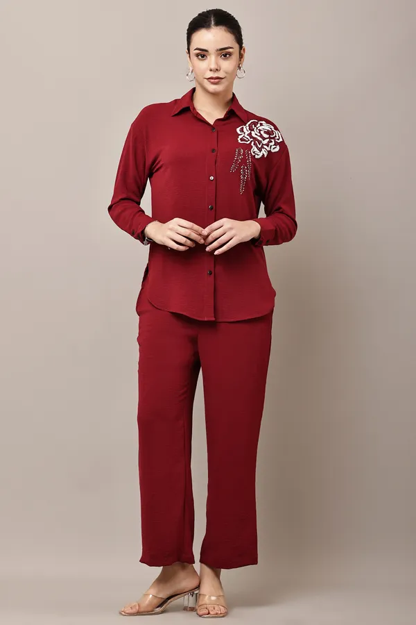 Red_Hand-Embroidered_Coord_Set_For_Women