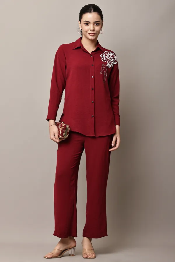 Red_Hand-Embroidered_Coord_Set_For_Women
