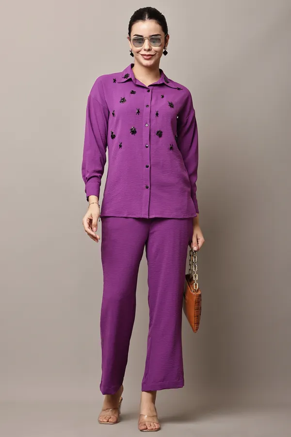 Purple__Hand-Embroidered_Coord_Set_For_Women_