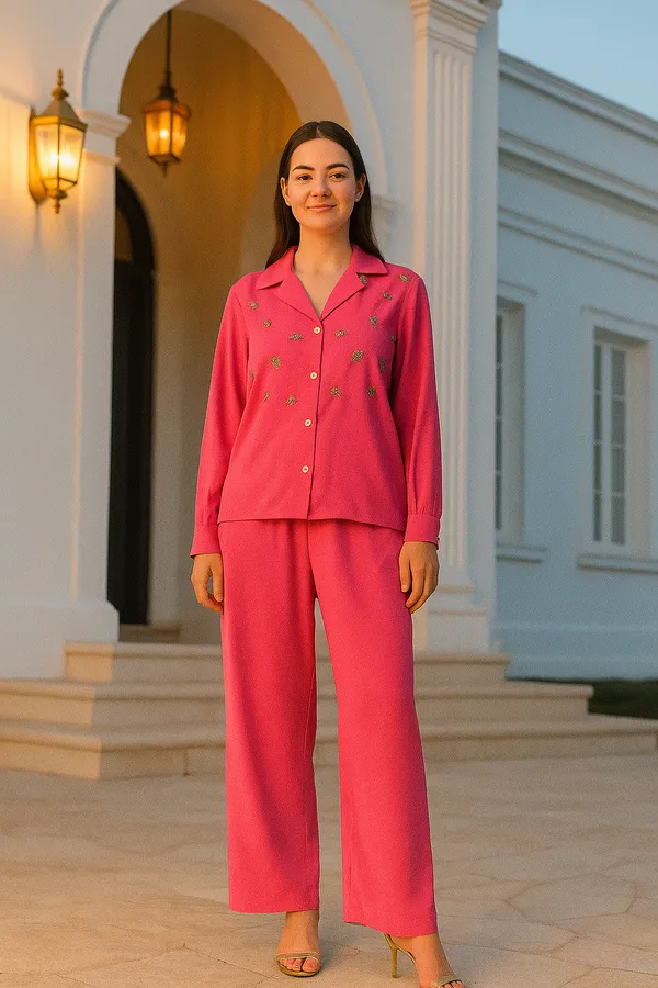 Pink_Hand-Embroidered_Coord_Set_For_Women_
