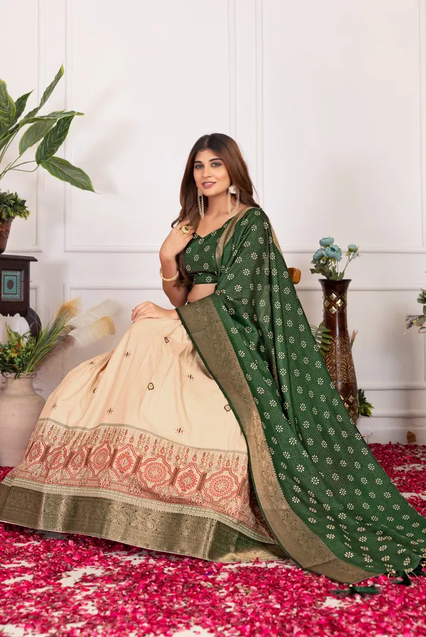 Presenting_a_perfectly_blended_Tussar_silk_lehenga_for_festive_season_to_charm_your_look!?