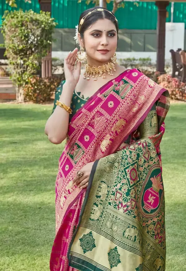 Cotton_Silk_Jacquard_Saree_With_Unstitched_Blouse